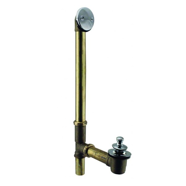 Westbrass Twist & Close Bath Waste, 22" Make-Up, 20 Ga. Tubing in Polished Chrome D322-20G-26(7941820-26) - main